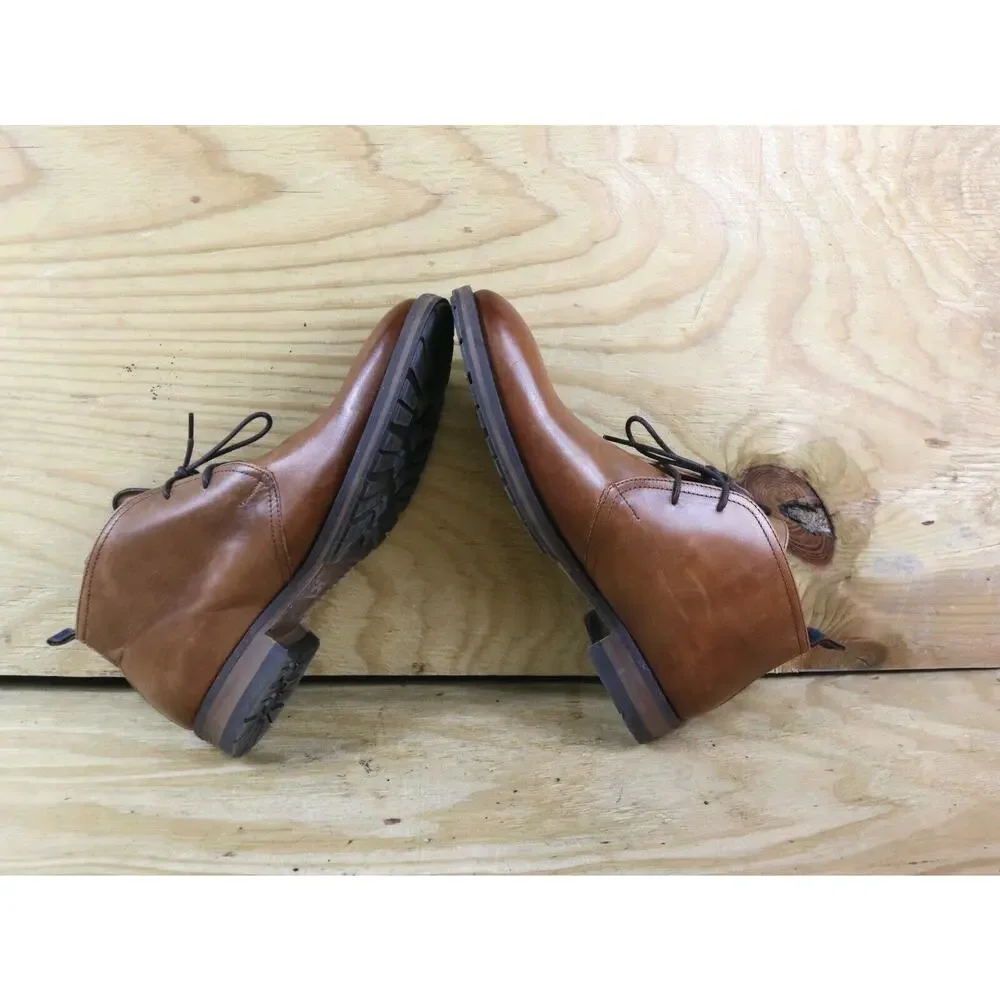 New Rodd & Gunn Boots Mens 8 Brown Leather Pebbly Hill Chukka Ankle Portugal